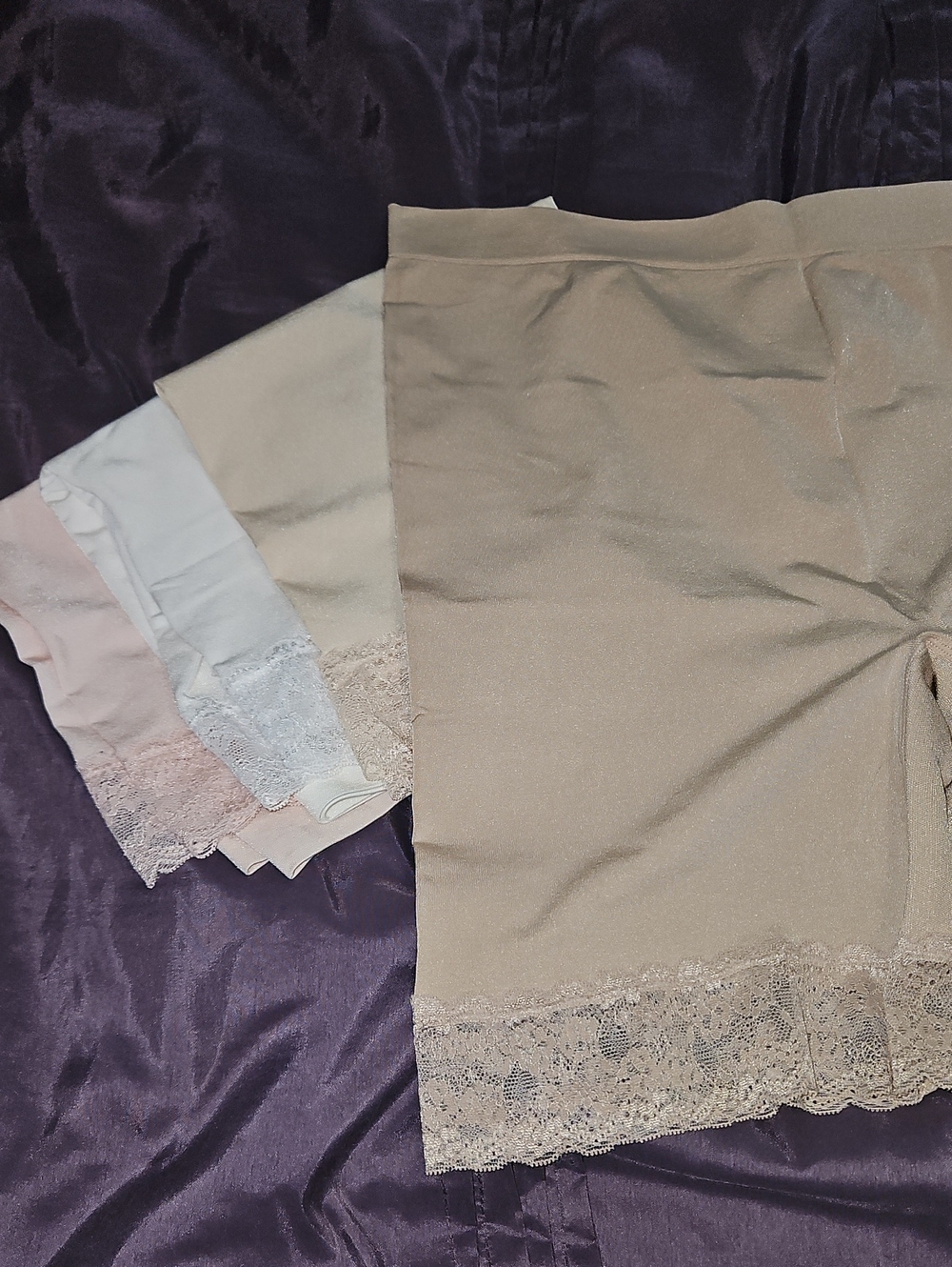 Breezies Nude Seamless Shorts with Lace Trim (Lot of 4)